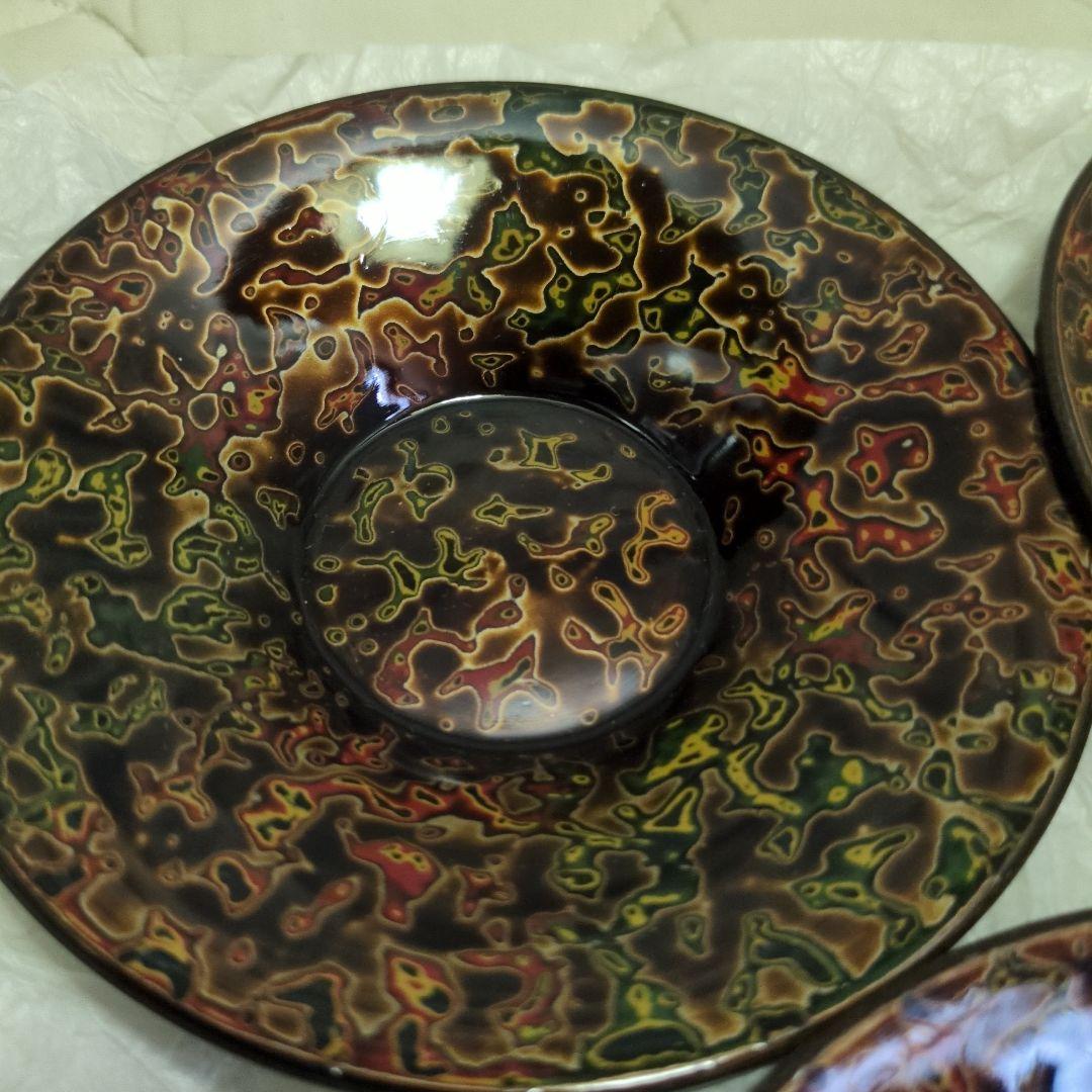 ★新品　昭和レトロ 木製 津軽塗 漆塗り 茶托　銘々皿 小皿 5個　12ｃｍ