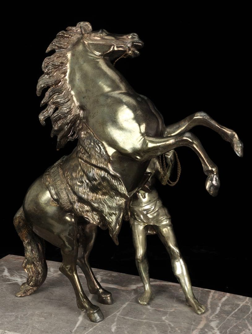 【西洋刻美術】フランス作家 金属彫刻像 『Marly horse マルリーの馬』