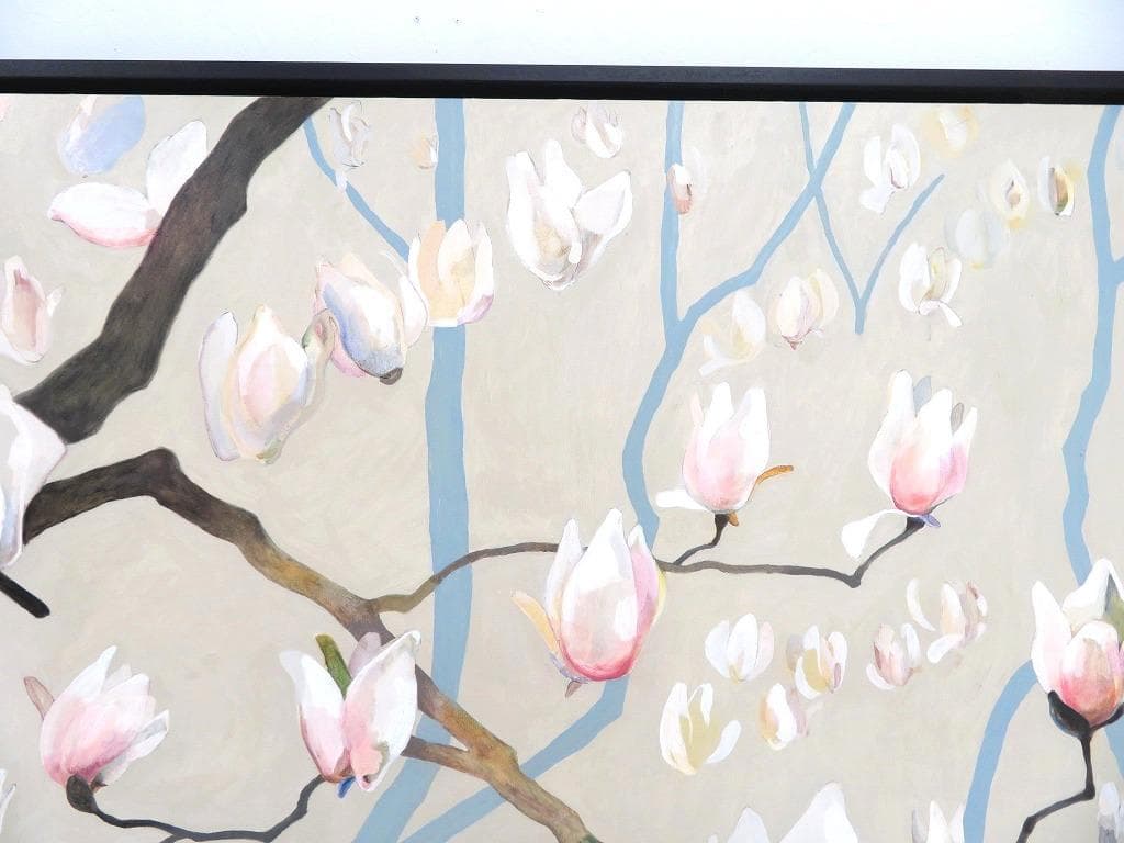 真作保証　荻野 夕奈　白木蓮　油彩　油絵　アート　芸術　絵画