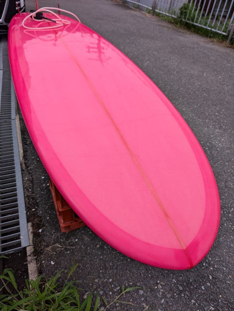 超美品　ロングボード　9,2　蛍光ピンク