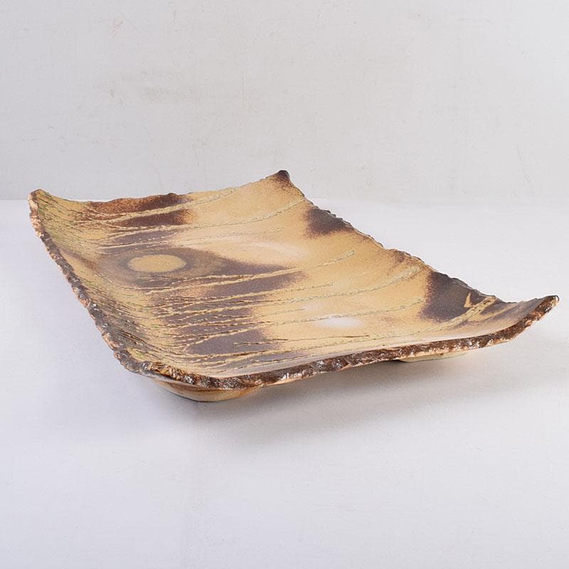 為那都窯　加藤高山（加藤純や）作　隆起象嵌金彩皿　共布共箱　V　R8953B