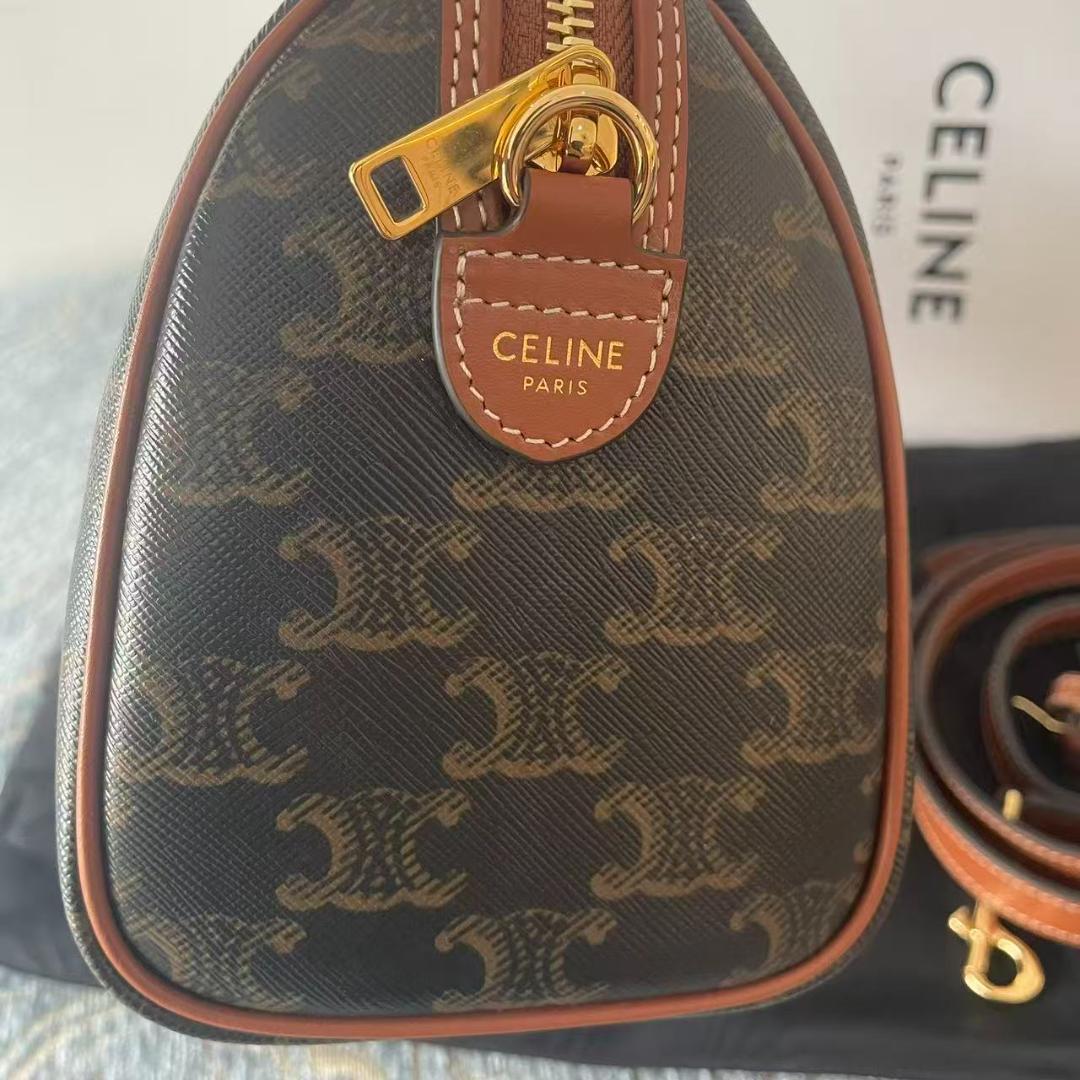 美品 スモールボストン トリオンフキャンバス＆カーフスキン