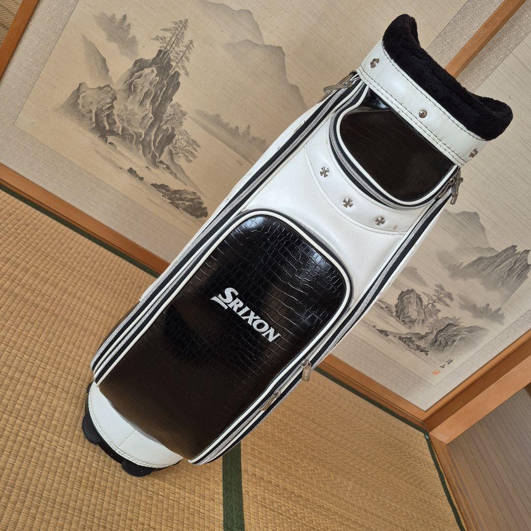 Srixon キャディバッグ 3点式　ホワイト/ブラック　フード付き
