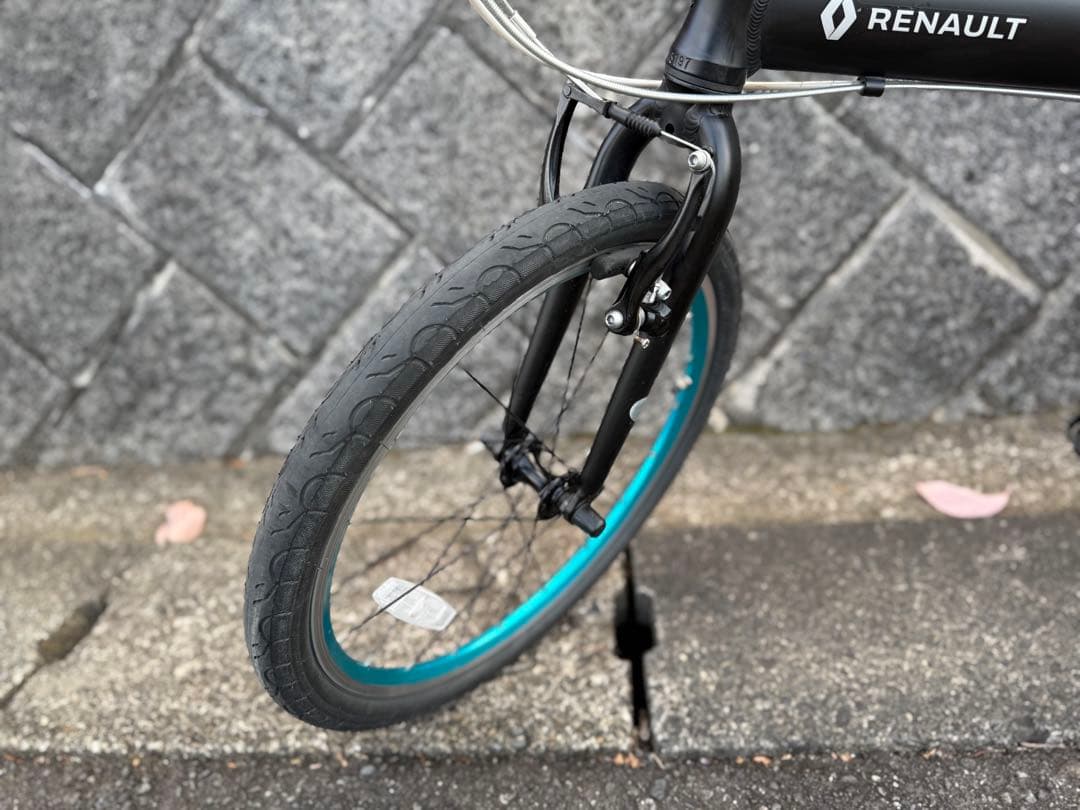 送料込みRENAULT 折りたたみ自転車 ブラック/ターコイズ