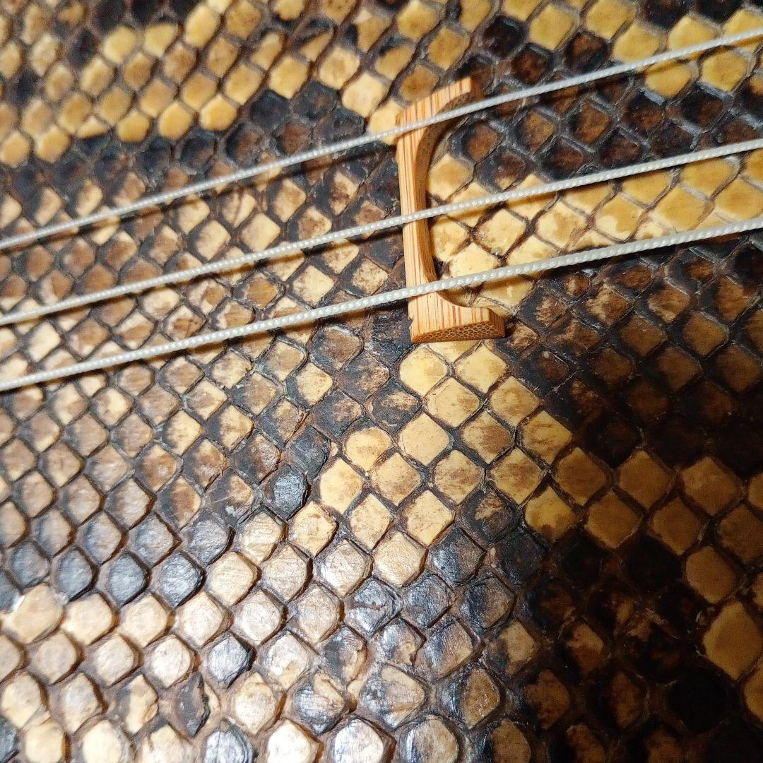 沖縄三線 ヘビ皮模様 本体とケース付き