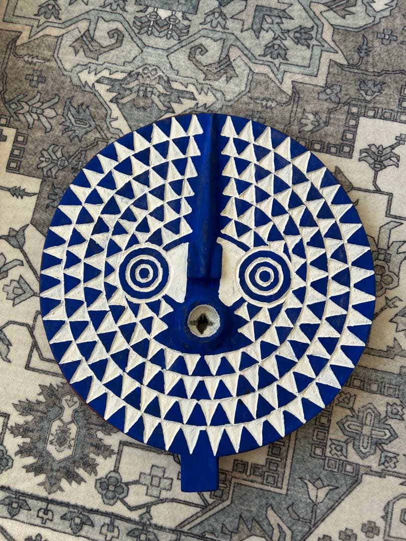 アフリカ 青い太陽　ブワ族 サンマスク（ブルキナファソ）木彫り 仮面 50㎝