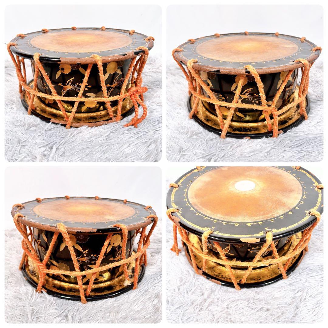 【希少】太鼓　締太鼓　和楽器　バチ　和太鼓　伝統芸能　3点セット