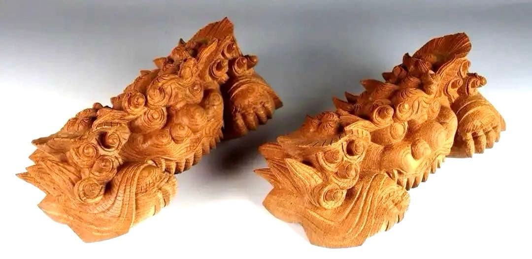 【木彫　獅噛】2個セット　獅子噛み　鬼板　だんじり　地車　曳山　山車　祭り屋台