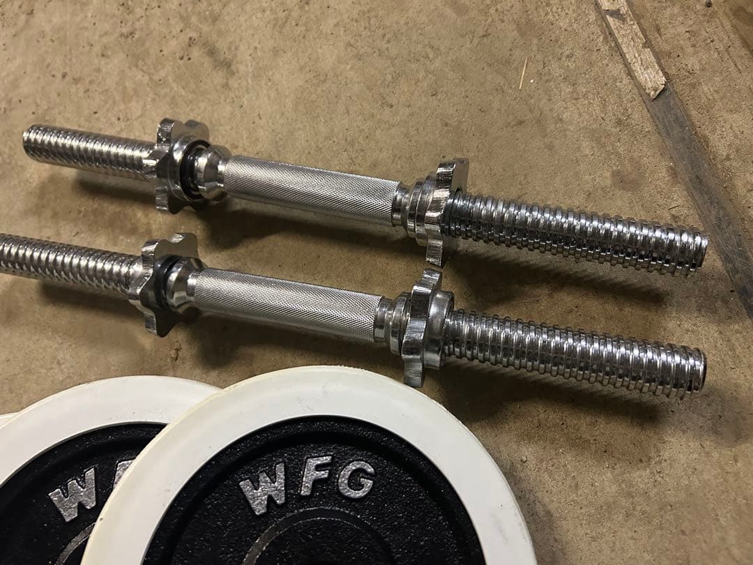 ダンベルシャフト 2本 プレート5kg4枚2.5kg4枚1.25kg4枚セット