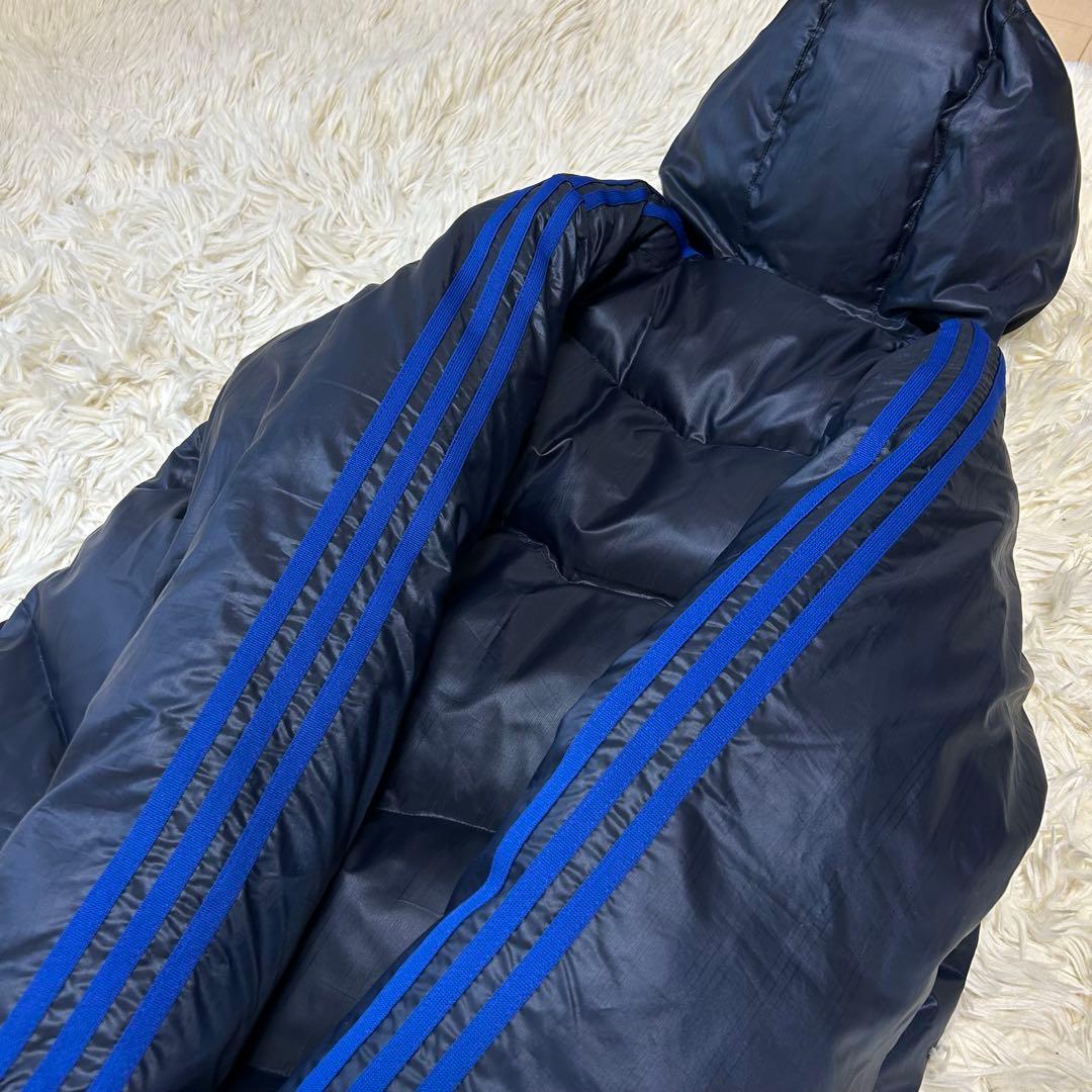 未使用級adidas アディダス ロングダウンコート ベンチコート M ネイビー