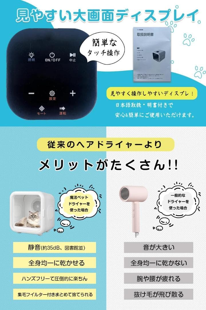 ペットドライヤー ペット乾燥機 ドライヤーハウス 猫 ペットドライヤーボックス