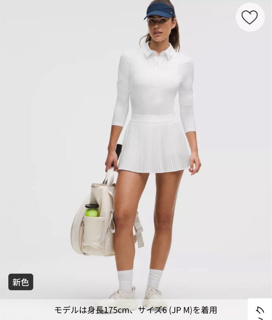 ルルレモン Varsity ハイライズ プリーツテニススカート