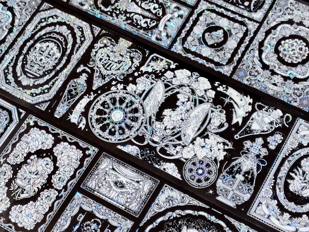 切売 1411★ 海外 マスキングテープ マステ PET 装飾 花 贝壳銀