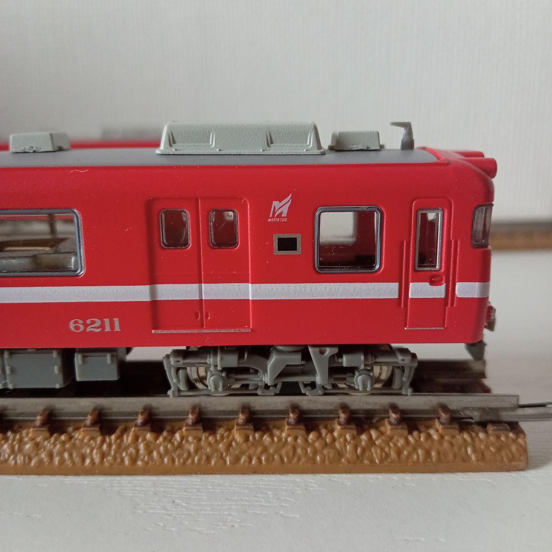 【レトロ】名古屋鉄道6000系　白帯　2両セット　赤色　白ライン