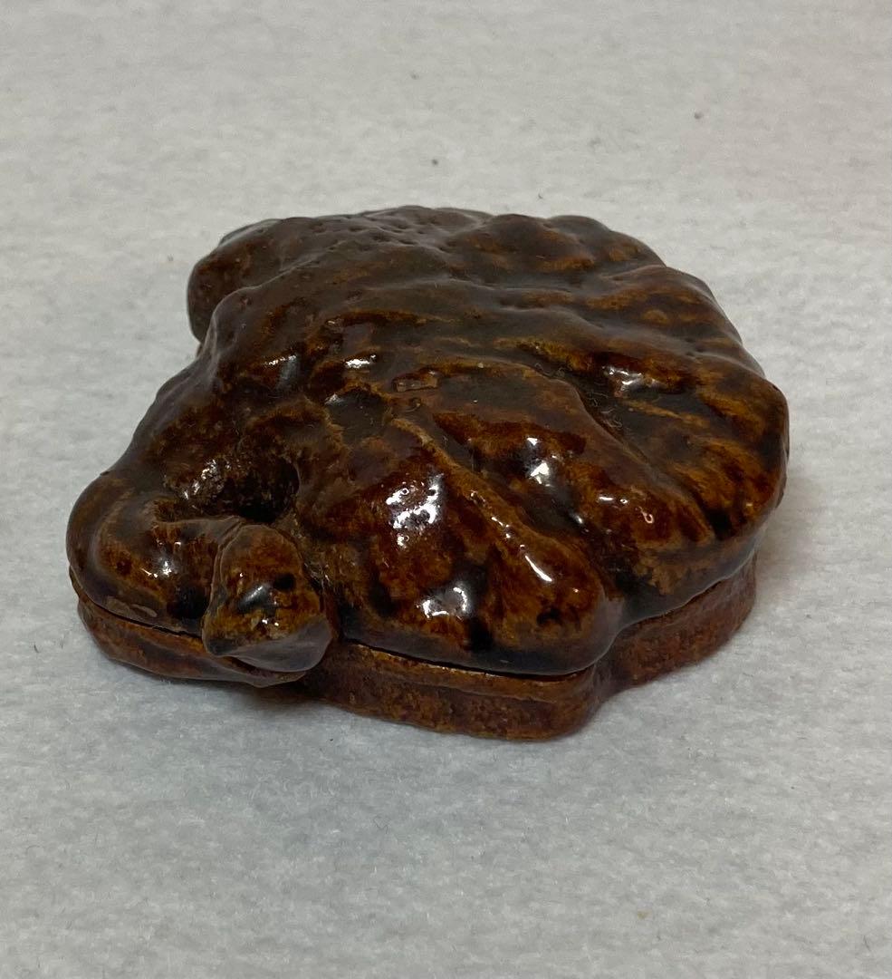 B313h 「大樋焼 霊芝香合」前大徳誡堂箱書付桐箱　香道具　茶道具