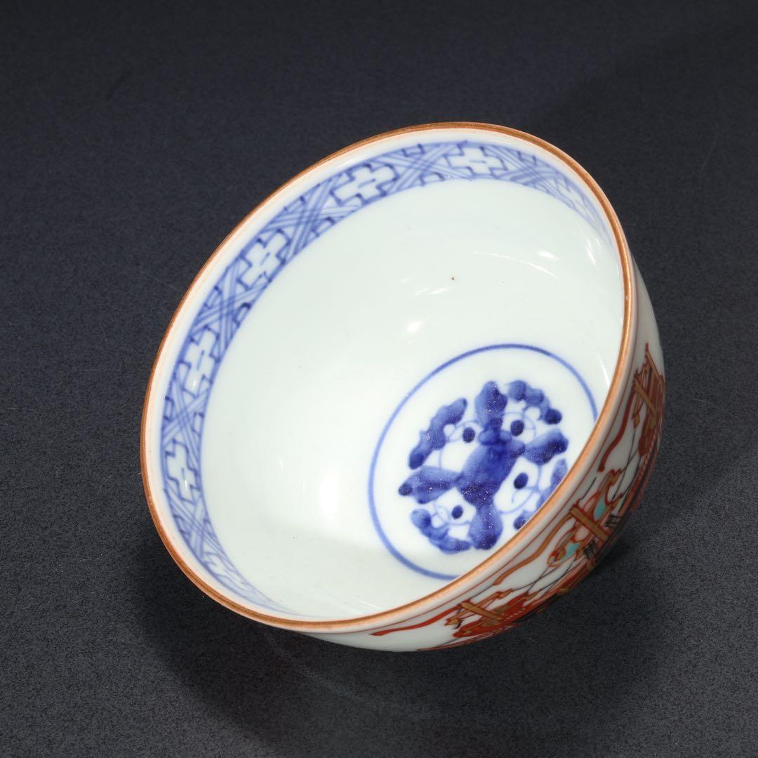 伊万里色絵　南蛮人図　湯呑み10客　骨董　古伊万里　R1666ラ