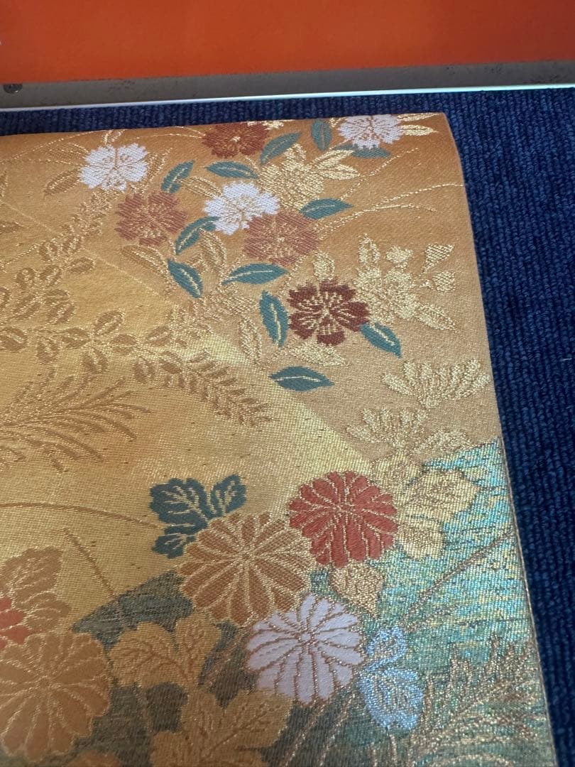 2699 袋帯 古代彫金紋 西陣織 金糸　高級上質上品　約440cm 未使用