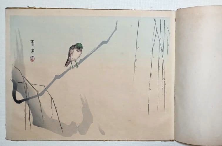 稀省亭版画花鳥画帖12図柄入り渡辺省亭画、明治後期頃芸艸堂出版