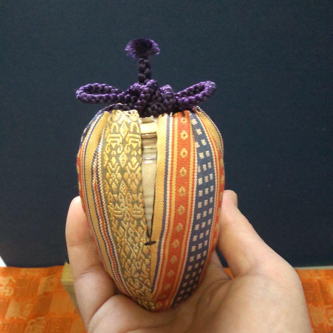 お値下げ。茶道具 萩焼大野瑞峰作　肩付茶入　新宮内間道仕服　共箱入