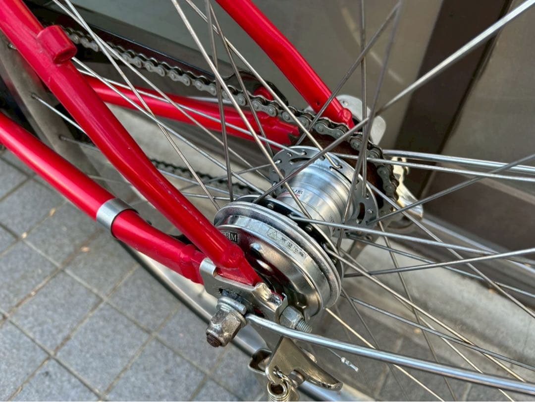 中古電動自転車 ヤマハ パスCity-F 26インチレッド 横浜 №3666