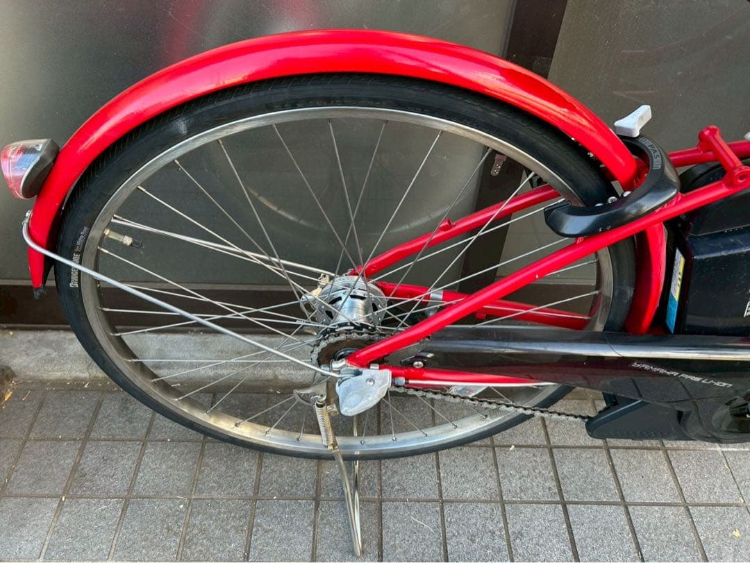 中古電動自転車 ヤマハ パスCity-F 26インチレッド 横浜 №3666