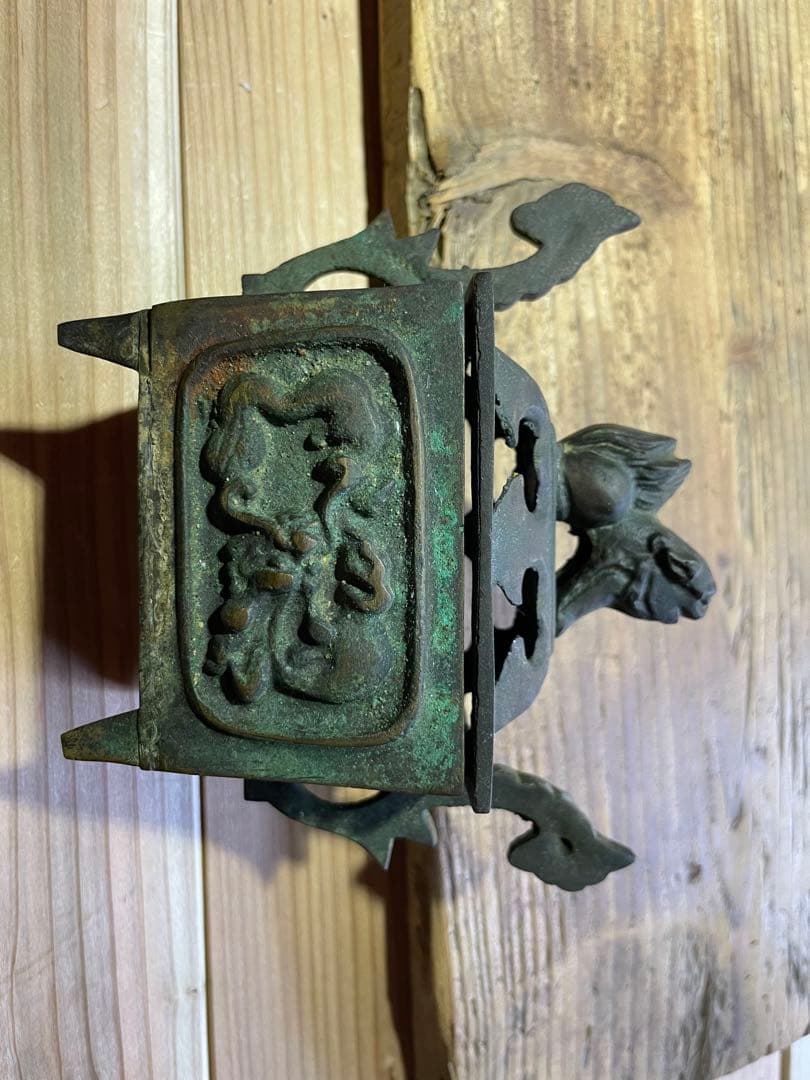香炉【m193 お香　骨董　大明宣徳年製　仏具　ヨガ　スピリチュアル　獅子　龍】