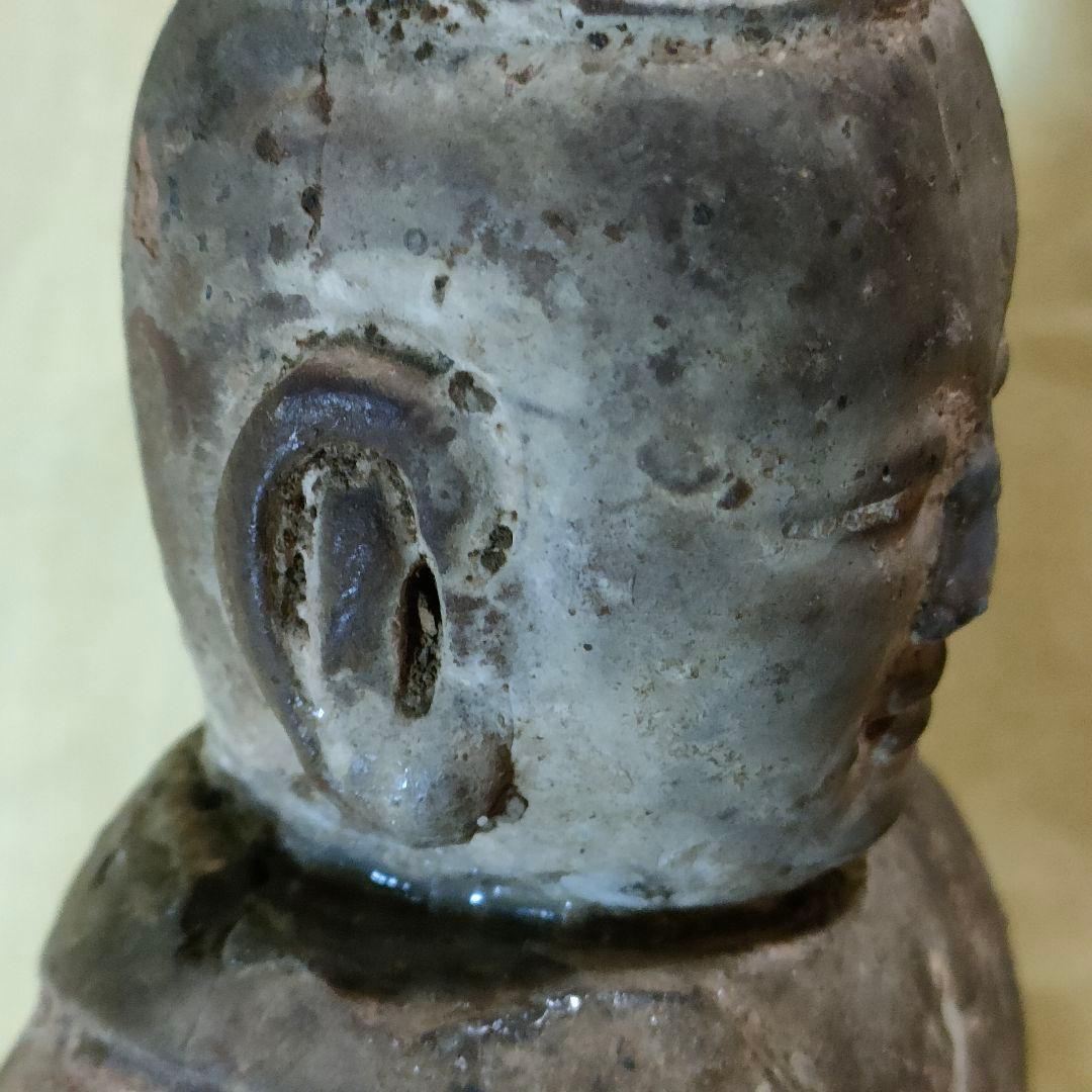 加彩人物俑　侍者　中国古陶　古玩