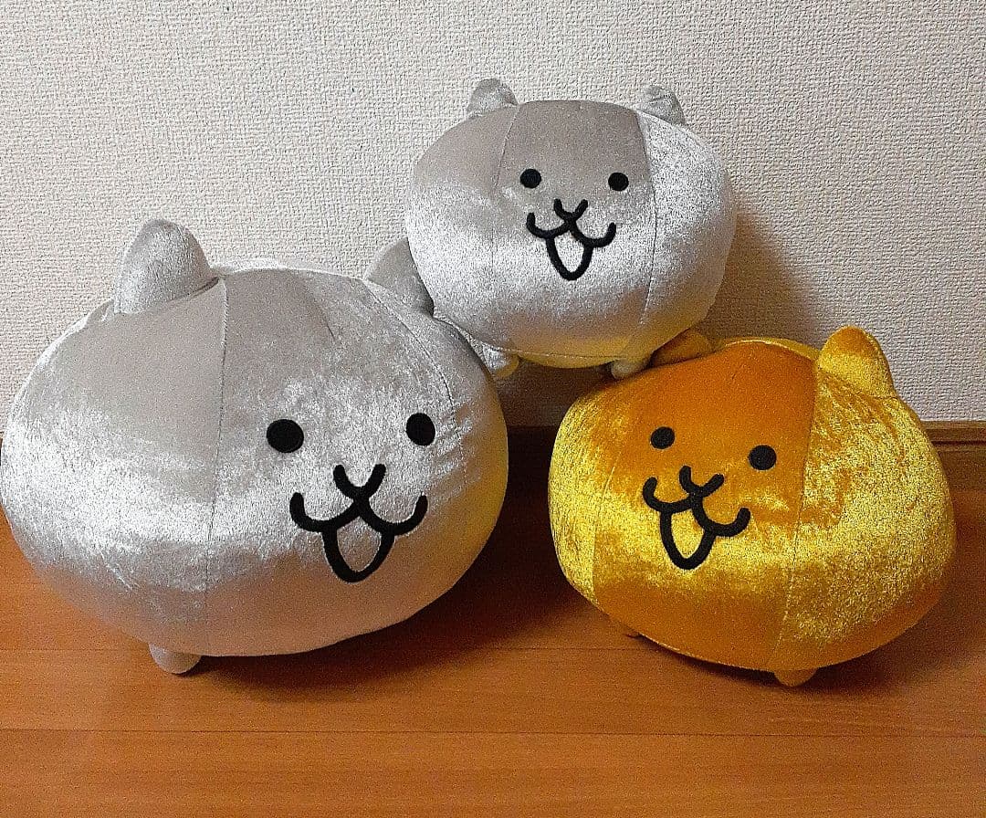 【にゃんこ大戦争】ぬいぐるみセット　金ネコ　銀ネコ　フィッシュ