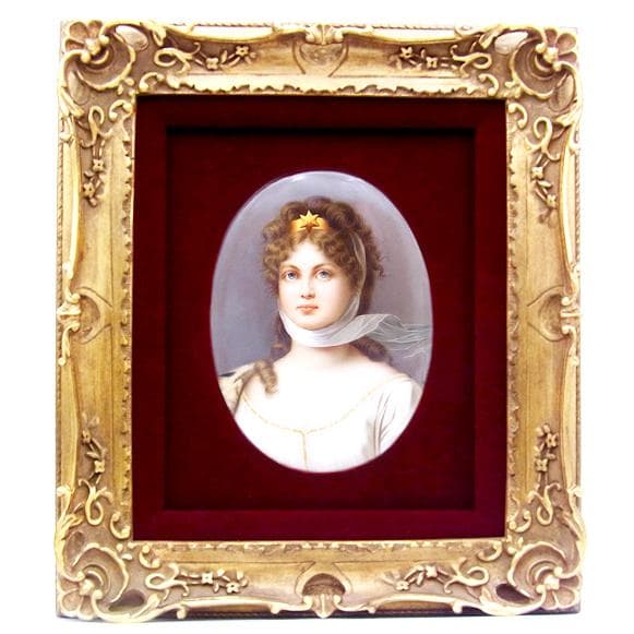 【希少・KPMベルリン 】ルイーゼ王妃 陶板画／額装 アンティーク 投資アート