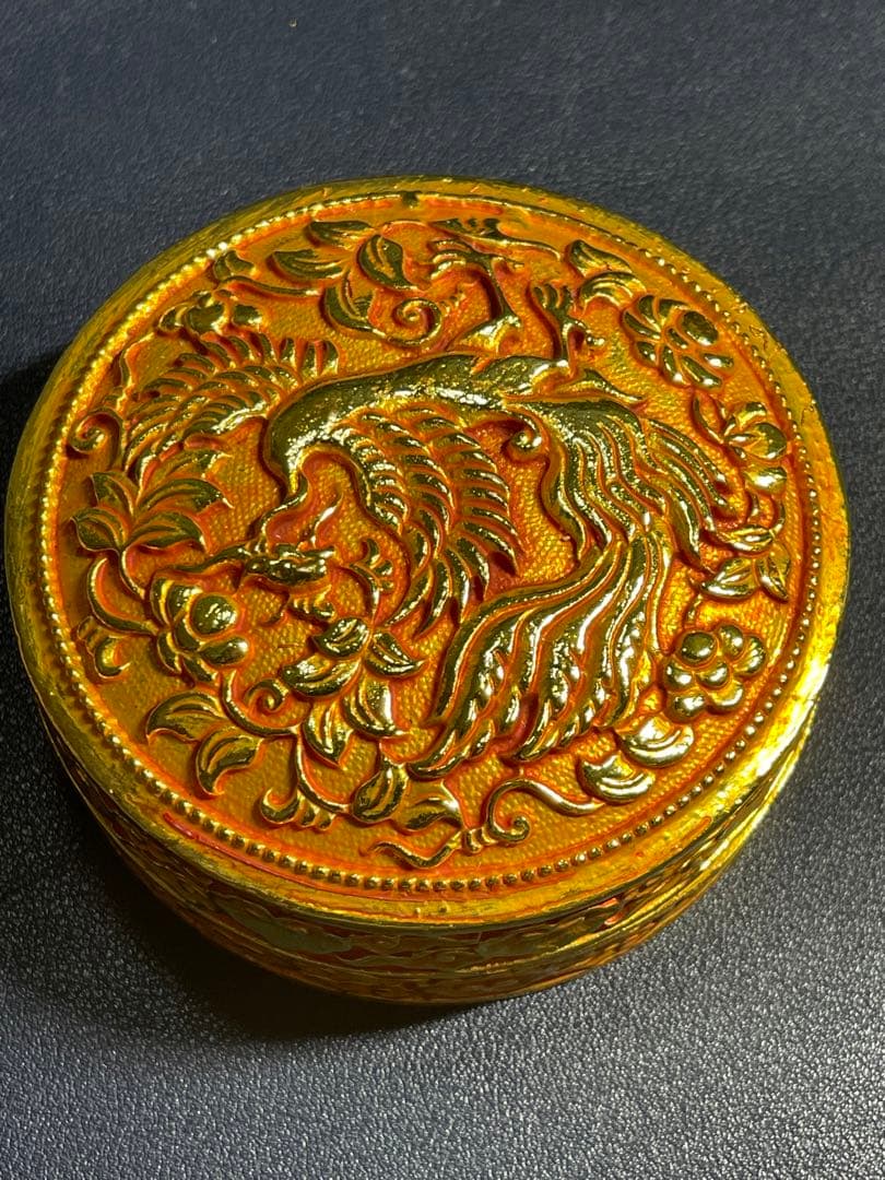 中国骨董品　古美術品　乾隆年製銘　鳳凰図案化粧箱　古賞物　時代物　希少レア