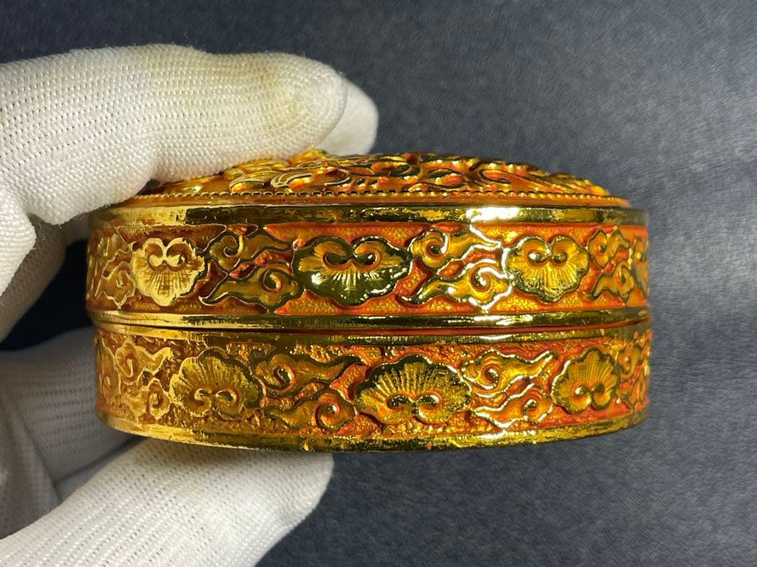 中国骨董品　古美術品　乾隆年製銘　鳳凰図案化粧箱　古賞物　時代物　希少レア