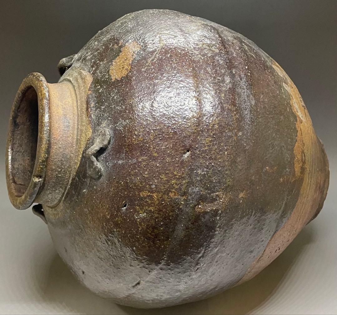 大壺　37cm 　古信楽焼　三耳壺　江戸時代　T.c543