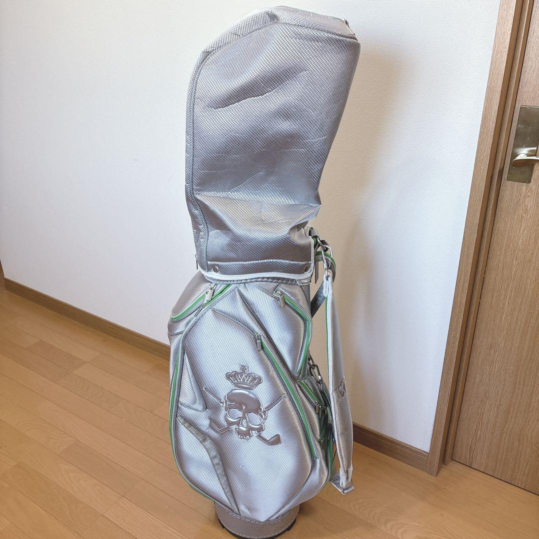 K424 美品！ドクロ 王冠 シルバー キャディバック
