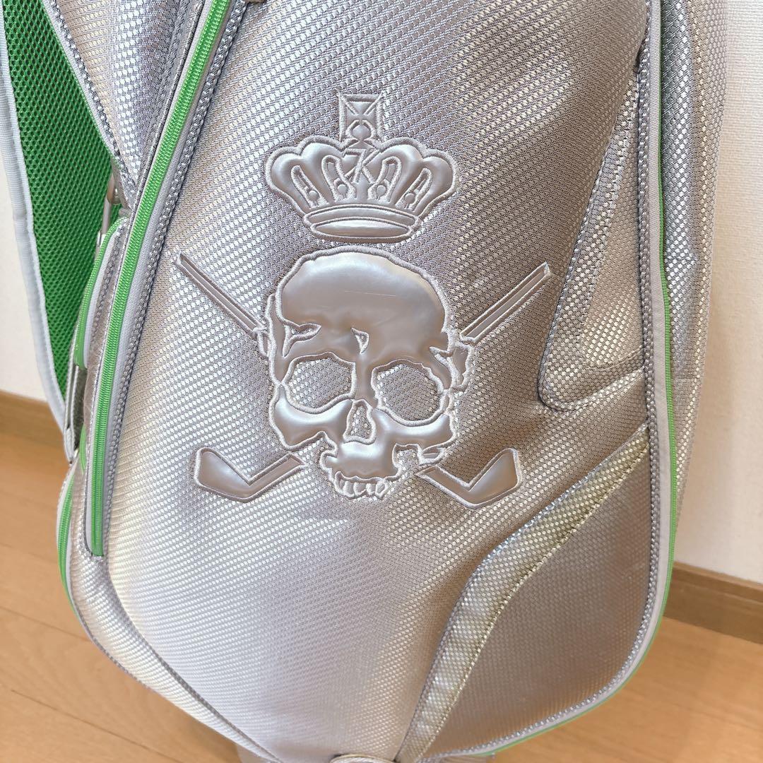 K424 美品！ドクロ 王冠 シルバー キャディバック