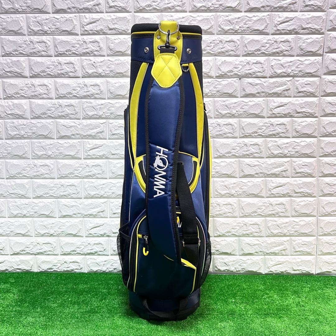 美品　HONMA キャディバッグ　9.5型　ネイビー/イエロー　軽量　可愛い