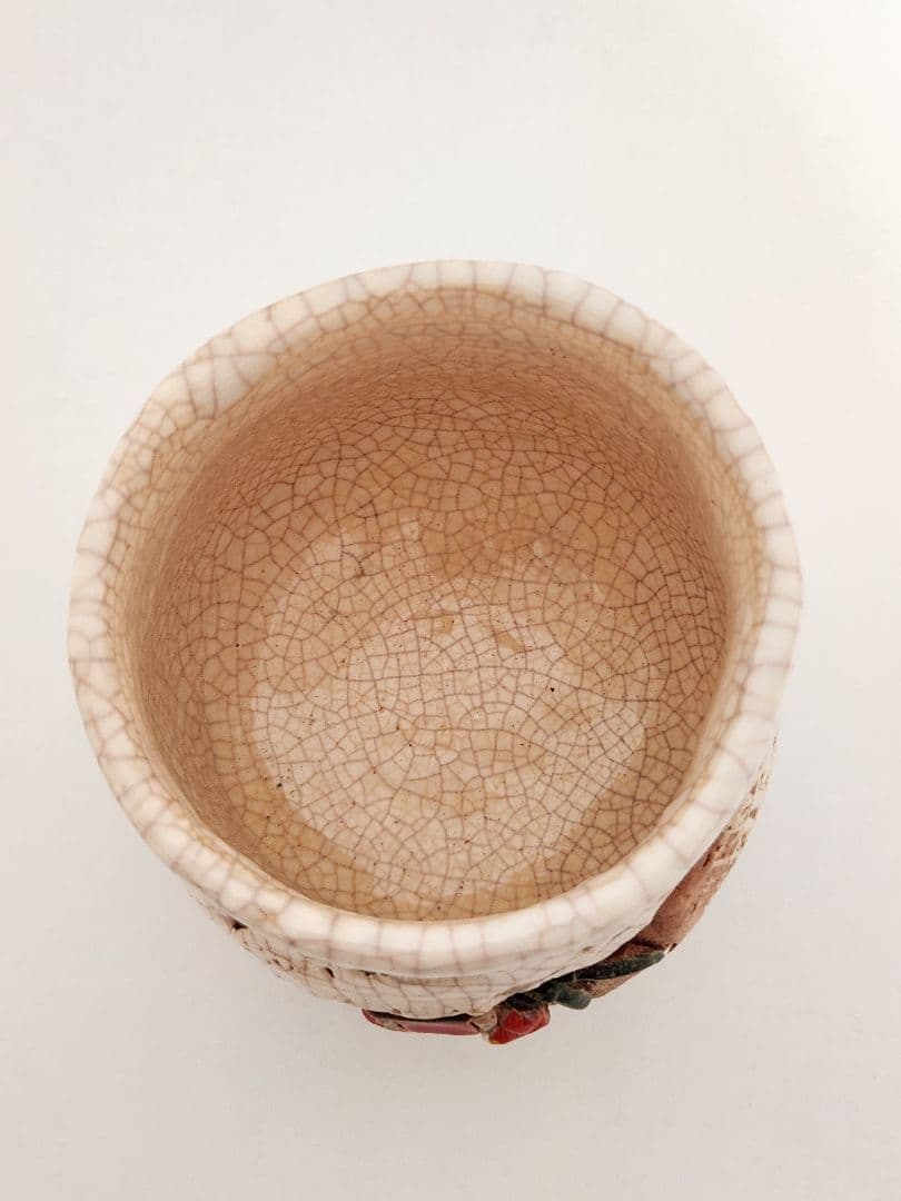 【稀少】楽山焼の湯呑み　蟹　蓋付き湯呑み　5客