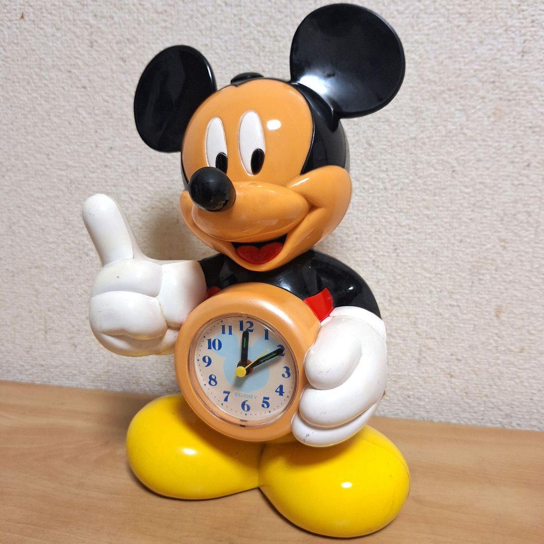 ミッキーマウス 目覚まし時計　置き時計　ディズニー　昭和レトロ　置き時計　動作品