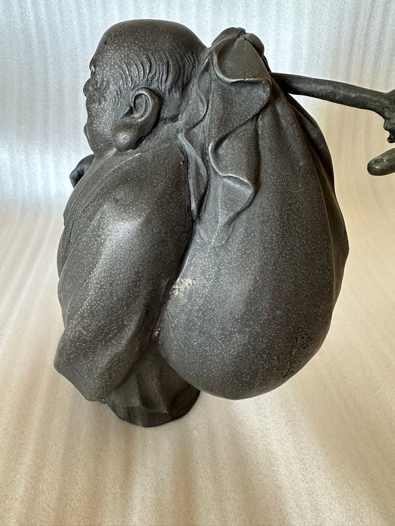 銅製 布袋様 净雲 在銘 七福神 高さ約27.5cm 縁起物 金属工芸