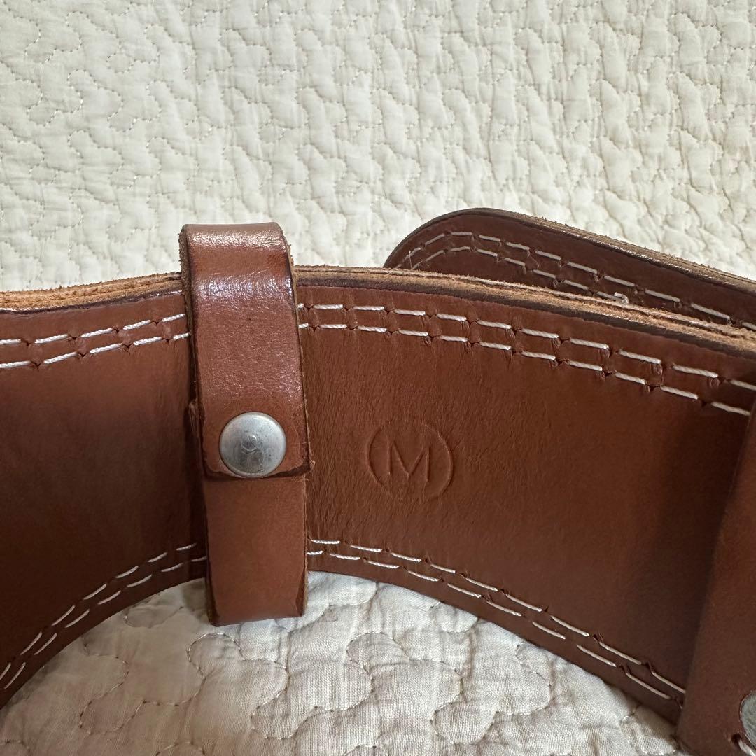 ゴールドジム　プロレザーベルト　M 筋トレ　ブラウン　フィットネス　レザー　体幹