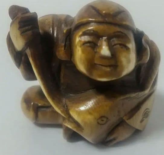 江戸根付 骨董 ２種 天然素材 在銘