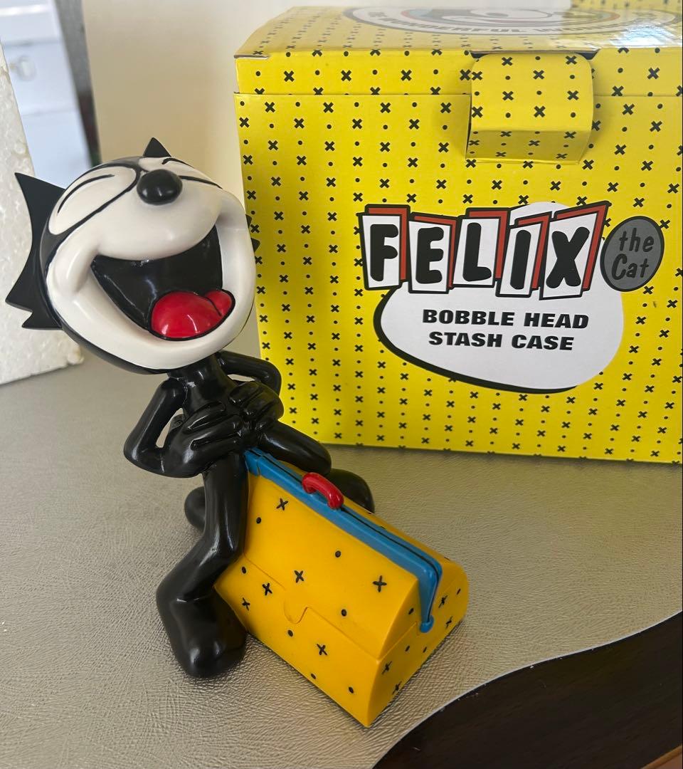 新品 Felix the Cat ボブルヘッド スタッシュケース 小物入れ