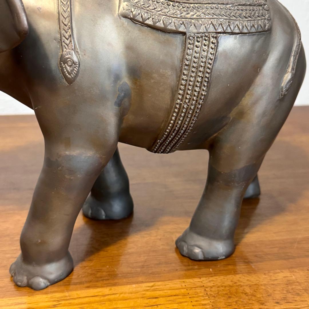 希少 レア 真鍮製 約4.1kg 象 ゾウ 置物 アンティーク ヴィンテージ