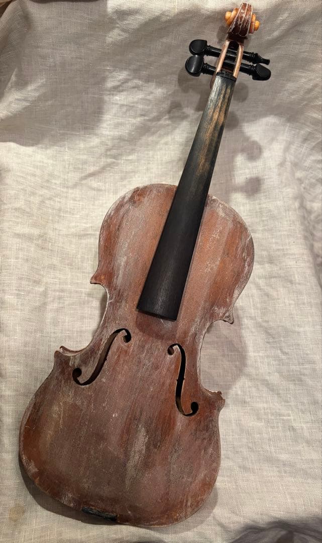 ヴィンテージ　バイオリン 本体　塗装はがれ　白　アンティーク