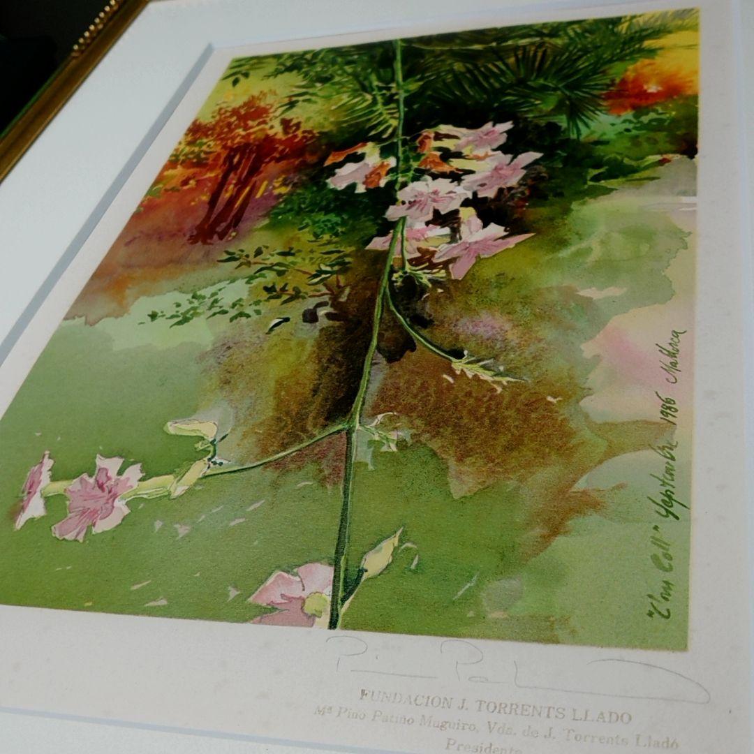 【8000円値下げ】トレンツ・リャド「つりがね草」リトグラフ 版画 58.5cm