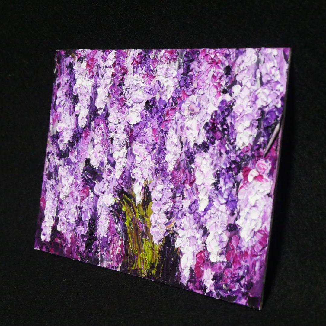 油絵 油彩 油彩画 絵 絵画 ミニ絵画【藤の花】