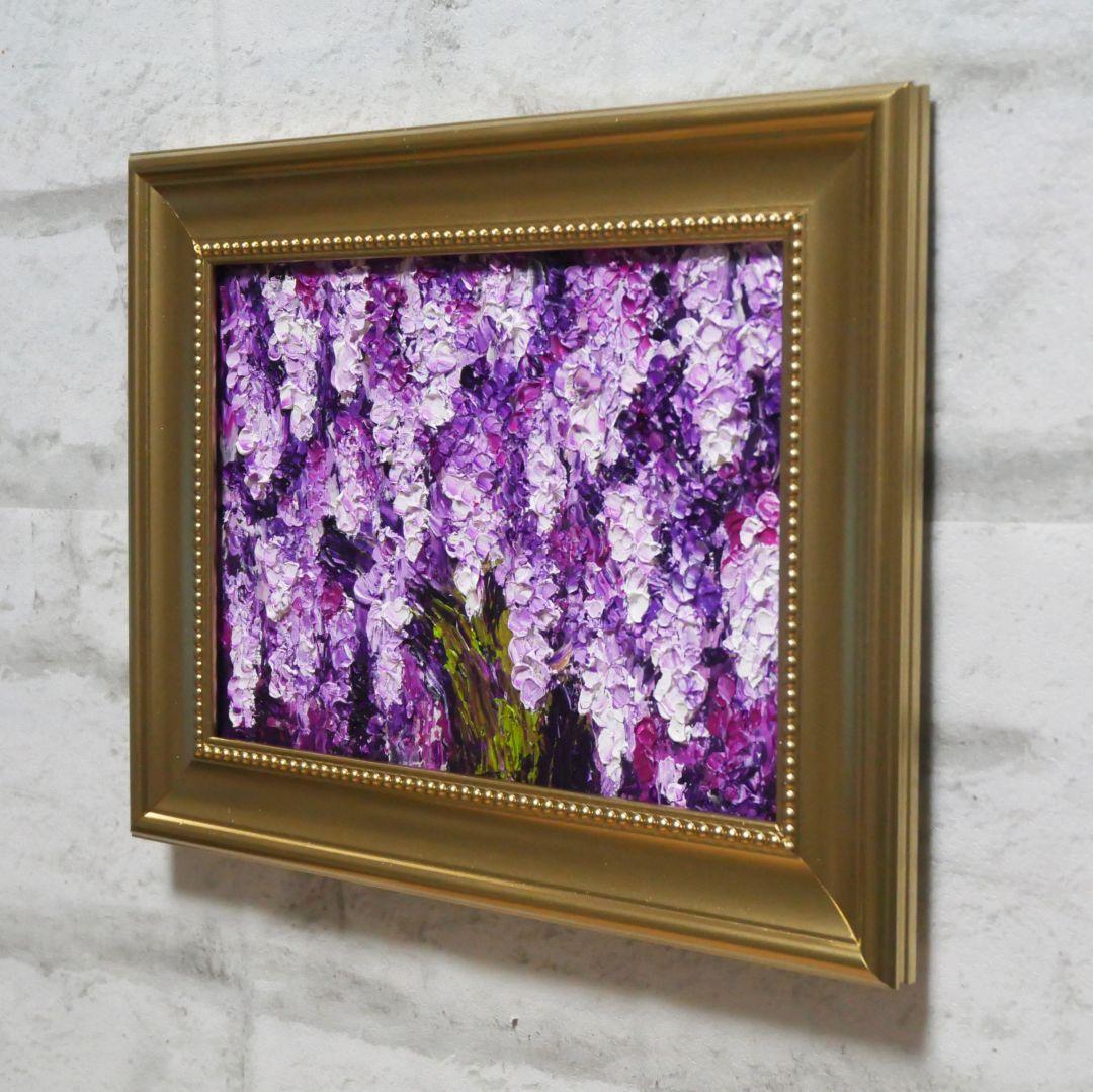 油絵 油彩 油彩画 絵 絵画 ミニ絵画【藤の花】