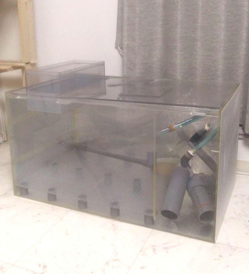 アクリル1200オーバーフロー水槽セット 4面ブラック