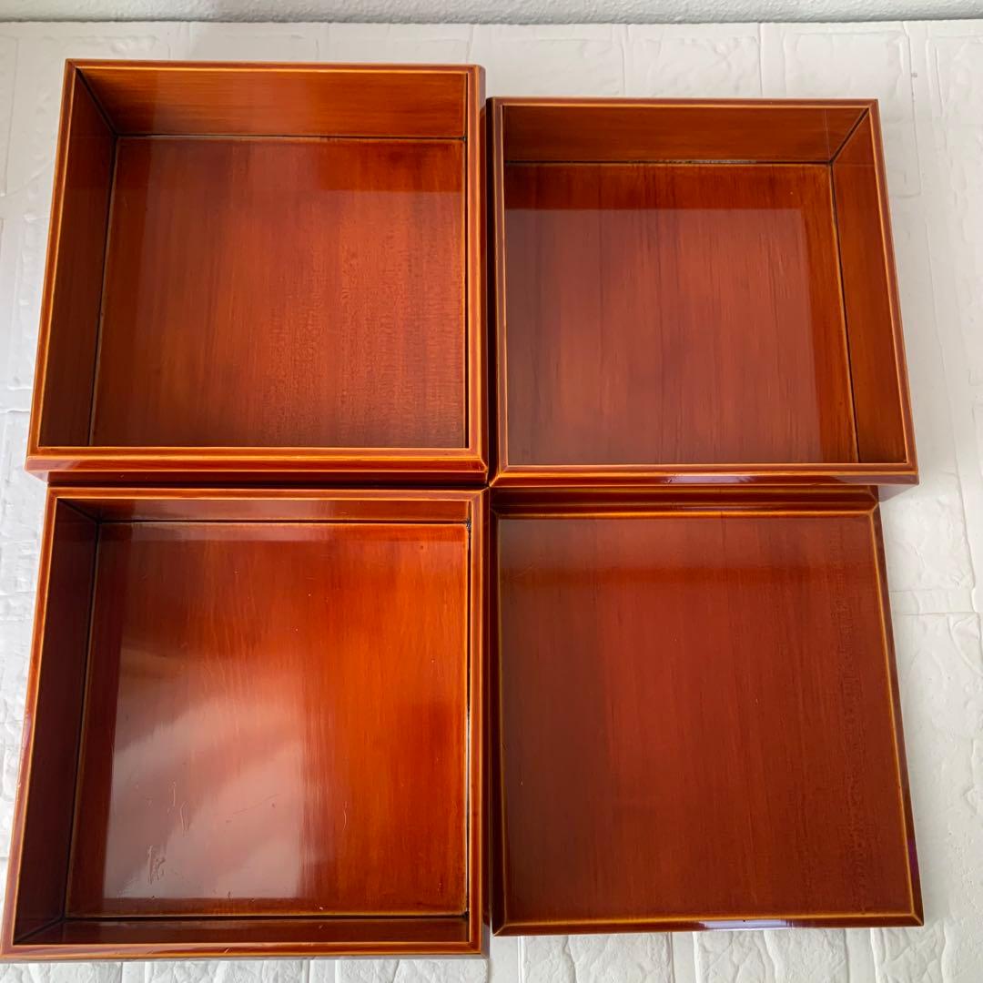 飛騨春慶　茶色 漆器 3段重箱 松澤漆器店　お正月