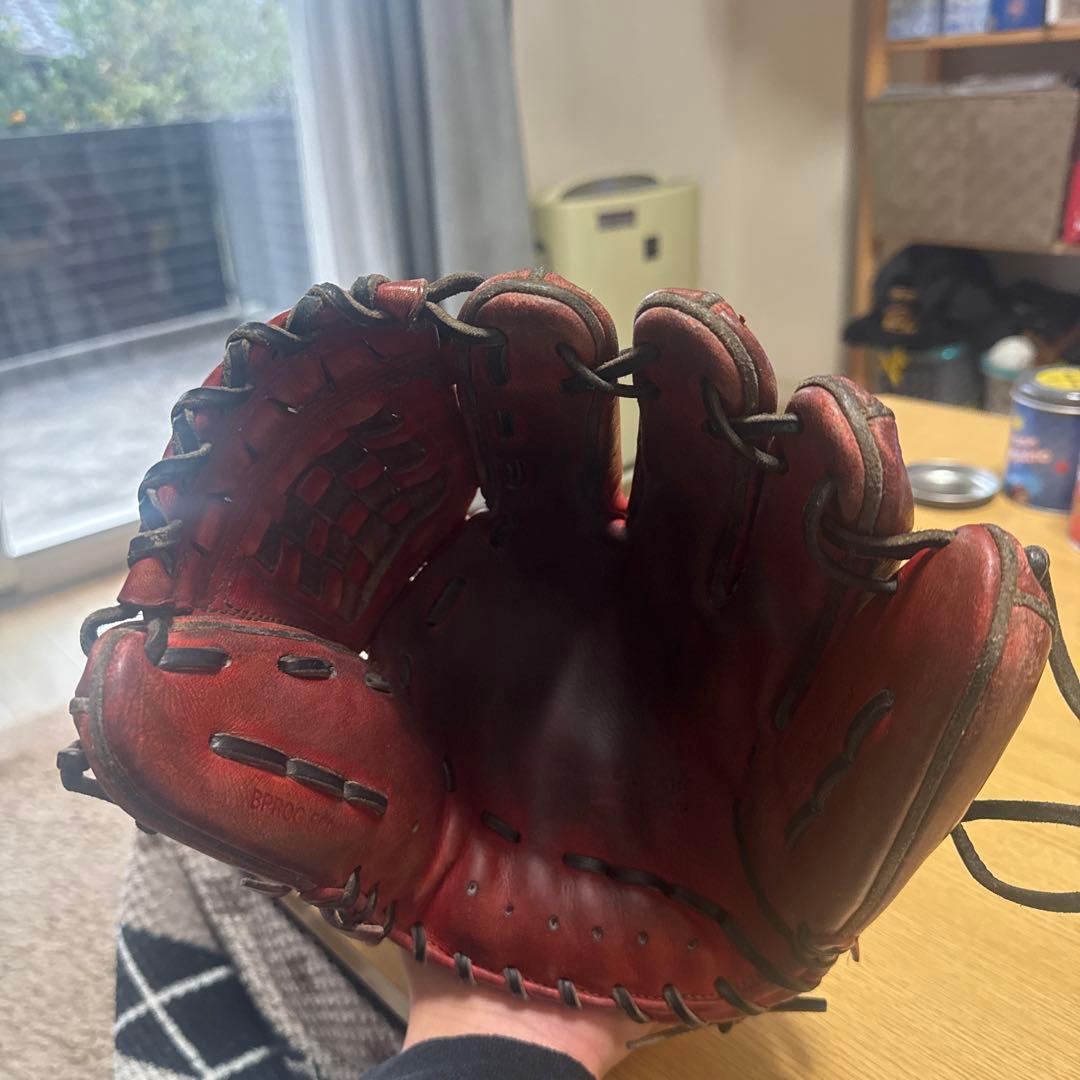 ラ*ん様 ZETT 硬式グローブ ブラウン 編み込みデザイン
