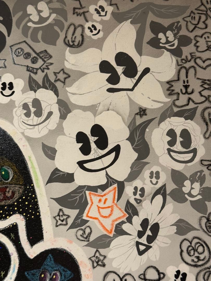 戸田悠理 キャンバス作品　原画YUM AND RIN HELLO!